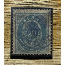 ISLANDIA 1882 Yv. 14B ESTAMPILLA DENTADO 12 1/2 USADA 30 EUROS